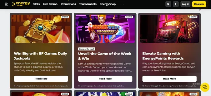EnergyCasino interface
